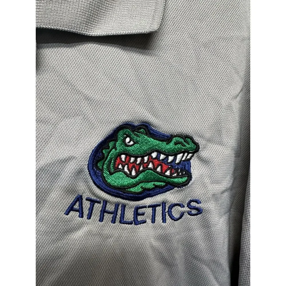Florida Gators NCAA Football Nike Polo Shirt Mens 2XL‎ Gray Dri Fit Performance